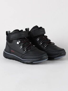 Luxury Geox Kids' Black Lace-Top Ankle Boots